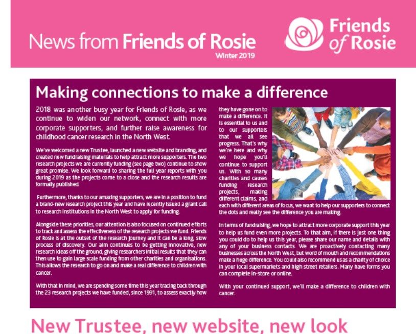 2019 Friends of Rosie newsletter is out now